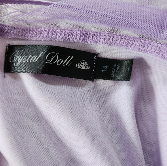 Crystal Doll Sequin Sparkling Purple Kids Dress Girls Size 14 - Picture 7 of 7